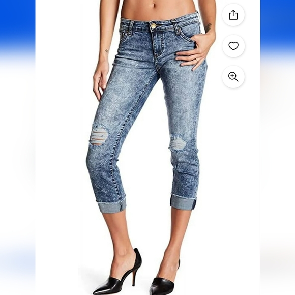 Kut from the Kloth cropped jeans Distressed Acid wash look sizes 16 & 6 … - Picture 1 of 7